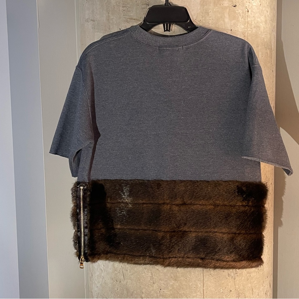 HARVEY FAIRCLOTH original piece fur trimmed top